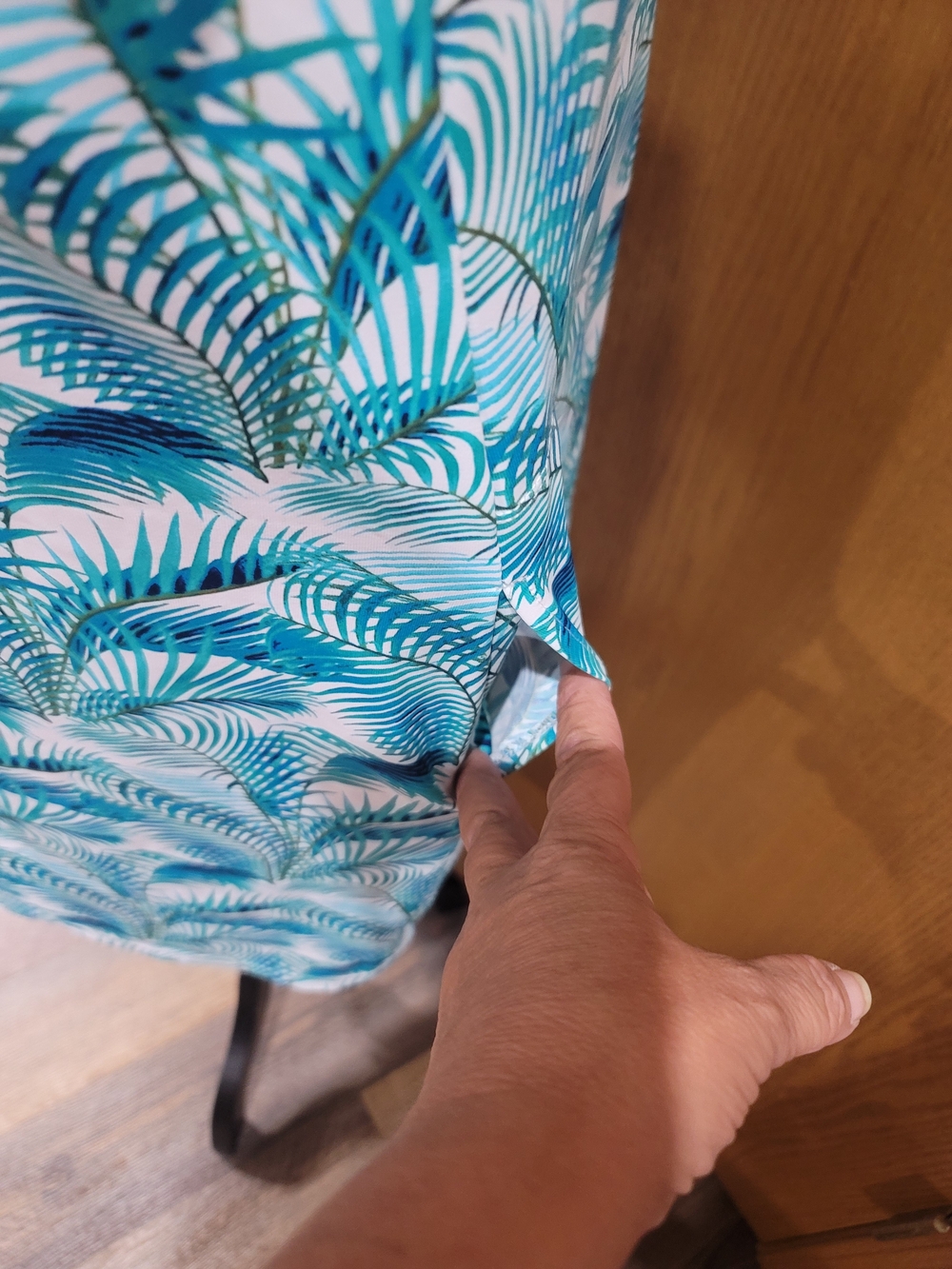 Tommy Bahama Blue Tropical Palm Print Sleeveless Shift Dress Medium - Picture 7 of 11
